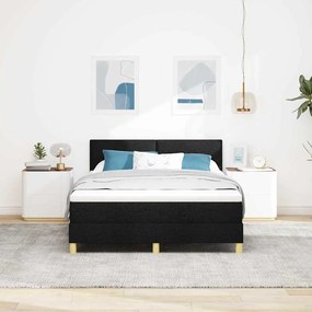 vidaXL Κρεβάτι με ελατήρια με στρώμα Μαύρο 160 x 200 cm ύφασμα