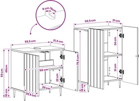 vidaXL Σετ Ντουλαπιών Μπάνιου 2 Τεμαχίων ZWOLLE Sonoma Δρυς