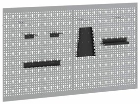 vidaXL Αποθηκευτική Παγκάκια 2 pcs Γκρι 100 x 1 x 60 εκ
