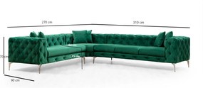Corner Sofa Como Left - Green Green
