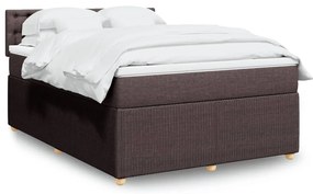 ΚΡΕΒΑΤΙ BOXSPRING ΜΕ ΣΤΡΩΜΑ ΣΚΟΥΡΟ ΚΑΦΕ 140X190 ΕΚ. ΥΦΑΣΜΑΤΙΝΟ 3289768