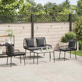 vidaXL Σέτ φαγητού για κήπο 3 pcs Μαύρο, Ανθρακί 109 x 63 x 83 εκ.