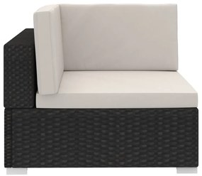 vidaXL Σετ Καναπέ Κήπου 3 Τεμαχίων Μαύρο Συνθετικό Ρατάν με Μαξιλάρια