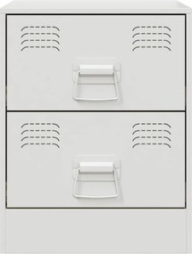 vidaXL Κομοδίνο Λευκό 34,5 x 39 x 44 εκ. από Χάλυβα