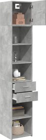 vidaXL Ντουλάπι Αποθήκευσης Στενό Γκρι 40x42,5x225 εκ. Επεξεργ. Ξύλο