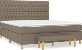 vidaXL Κρεβάτι Boxspring με Στρώμα Taupe 180x200 εκ. Υφασμάτινο