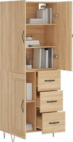 vidaXL Ντουλάπι Sonoma δρυς 69,5 x 34 x 180 εκ. από Επεξεργασμένο Ξύλο