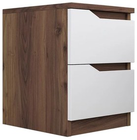 Nightstand Verena walnut-white 35x40x47cm 35x40x47 εκ.