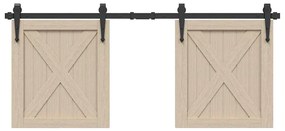 vidaXL Κιτ συρόμενης πόρτας γραφείου 122 cm από ανθρακούχο χάλυβα