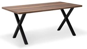 Τραπέζι Jeremy Megapap Mdf - μεταλλικό χρώμα καρυδί 140x80x75εκ.
