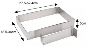 Φόρμα ψησίματος  Kinghoff KH 1907, Ρυθμιζόμενο 27,5-52,4 cm, Ανοξείδωτο, Inox