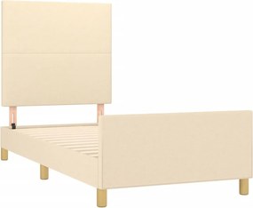 vidaXL Σκελετός Κρεβατιού Χωρίς Στρώμα Κρεμ 100 x 200 εκ. Υφασμάτινο