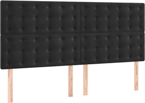 vidaXL Κρεβάτι Boxspring με Στρώμα Μαύρο 180x200 εκ. Βελούδινο
