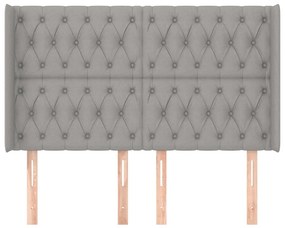 Κεφαλάρι με Πτερύγια Ανοιχτό Γκρι 163x16x118/128 εκ. Υφασμάτινο 3119922