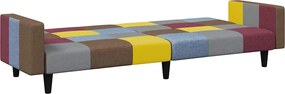 vidaXL Καναπές Κρεβάτι Διθέσιος με Υποπόδιο Patchwork Υφασμάτινος