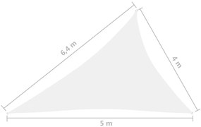 Πανί Σκίασης Τρίγωνο Λευκό 4 x 5 x 6,4 μ. από Ύφασμα Oxford - Λευκό