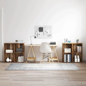 vidaXL Σετ επίπλου τηλεόρασης 4 pcs Παλαιό ξύλο 37 x 35 x 72 εκ.