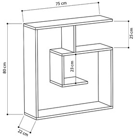 Ραφιέρα τοίχου Laby Megapap μελαμίνης χρώμα λευκό 75x22x80εκ.