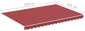 vidaXL Ανταλλακτικό Ύφασμα Τέντας Μπορντό 3,5x2,5 μ. Πολυεστέρας