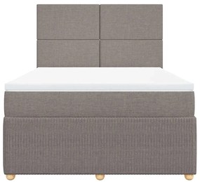 vidaXL Κρεβάτι Boxspring με Στρώμα Taupe 140x200 εκ. Υφασμάτινο