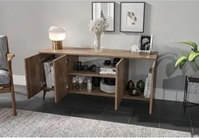 Stewehome Πολυλειτουργικό ντουλάπι κονσόλα από MDF 18mm Καρυδιά 140x40x65 cm