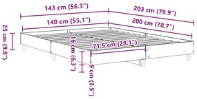 ΠΛΑΙΣΙΟ ΚΡΕΒΑΤΙΟΥ ΧΩΡΙΣ ΣΤΡΩΜΑ 140X200 ΕΚ. ΕΠΕΞΕΡΓΑΣΜΕΝΟ ΞΥΛΟ 3328722