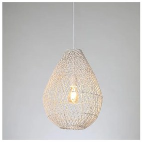 Κρεμαστό Φωτιστικό Οροφής ARTE ILLUMIN E27 60W Μέταλλο Ρατάν Eurolamp-144-33018-Λευκό 144-33018