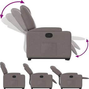 vidaXL Πολυθρόνα Ανακλινόμενη με Ανύψωση Χρώμα Taupe Υφασμάτινη