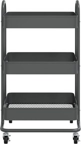 vidaXL Τροχήλατη Βάση 3 Επιπέδων Ανθρακί 43 x 34 x 79 εκ. από Ατσάλι