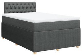 vidaXL Κρεβάτι Boxspring με Στρώμα Σκούρο Γκρι 120x200 εκ. Υφασμάτινο