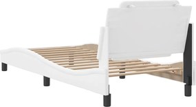 vidaXL Σκελετός Κρεβατιού Χωρίς Στρώμα Zadar Λευκό90x190εκ. από ΣυνθετικόΔέρμα
