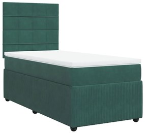 ΚΡΕΒΑΤΙ BOXSPRING ΜΕ ΣΤΡΩΜΑ ΣΚΟΥΡΟ ΠΡΑΣΙΝΟ 90X200 ΕΚ. ΒΕΛΟΥΔΙΝΟ 3292241