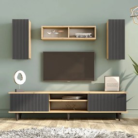 Σύνθεση τηλεόρασης Tokyo Megapap χρώμα sapphire oak - ανθρακί 170x37x45εκ.-GP055-0020,1