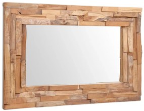 Καθρέφτης Διακοσμητικός Ορθογώνιος 90 x 60 εκ. από Ξύλο Teak