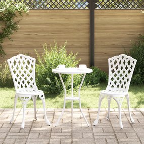 vidaXL Καρέκλα Κήπου 2 pcs Λευκό 55 x 56.5 x 91εκ Αλουμίνιο