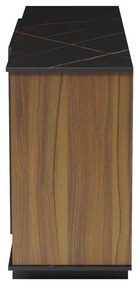 Μπουφές Zafore σε καρυδί απόχρωση με μαύρο μαρμάρου 180x45x80εκ. 180x45x80 εκ.