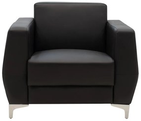 Πολυθρόνα Dermis  inox-τεχνόδερμα μαύρο 88x75x75εκ