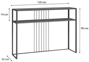 Κονσόλα Kary Megapap χρώμα γκρι σκυροδέματος 120x33x90εκ.