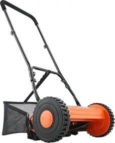 VEVOR 16" Push Reel Lawn Mower 5-Blade Adjustable Height Grass Catcher 2 Wheels