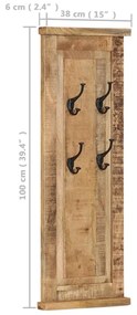 Κρεμάστρες Τοίχου 2 τεμ. 38 x 100 εκ. από Μασίφ Ξύλο Μάνγκο - Καφέ