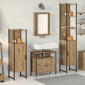 vidaXL Σετ επίπλων μπάνιου 4 τεμαχίων σε Artisan Oak