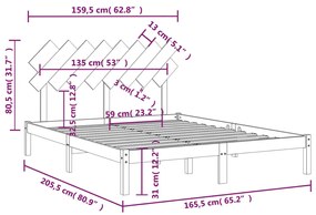 ΠΛΑΙΣΙΟ ΚΡΕΒΑΤΙΟΥ ΛΕΥΚΟ 160 X 200 ΕΚ. ΑΠΟ ΜΑΣΙΦ ΞΥΛΟ 3104879