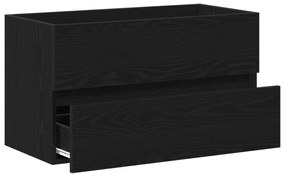 vidaXL Ντουλάπι Νεροχύτη  Μαύρος Δρύς 80x38.5x45 εκ. Επεξεργασμένο Ξύλο