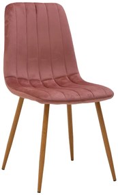 Καρέκλα Noor pakoworld βελούδο σάπιο μήλο - πόδια σε φυσική απόχρωση 44x53x86εκ