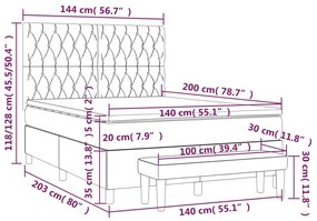 ΚΡΕΒΑΤΙ BOXSPRING ΜΕ ΣΤΡΩΜΑ ΣΚΟΥΡΟ ΠΡΑΣΙΝΟ 140X200ΕΚ. ΒΕΛΟΥΔΙΝΟ 3138028