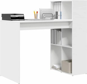 vidaXL Γραφείο με ράφι Λευκό 108 x 55 x 103.5 εκ. Επεξεργασμένο ξύλο