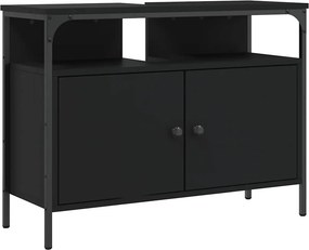 vidaXL Ντουλάπι Νιπτήρα Μπάνιου Μαύρο 80x30x60 εκ. Επεξεργασμένο Ξύλο