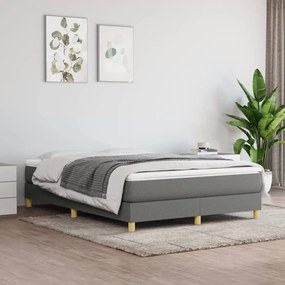 vidaXL Κρεβάτι Boxspring με Στρώμα Σκούρο Γκρι 140x200 εκ Υφασμάτινο