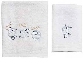Σετ Πετσέτες 2τμχ Μπεμπέ Βαμβακερές Sheep Σιέλ 57592