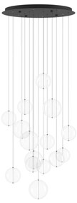 Κρεμαστό Φωτιστικό D58xH150cm LED 3000K 500lm Μαύρο Μέταλλο-Γυαλί Eglo Espardello 390333